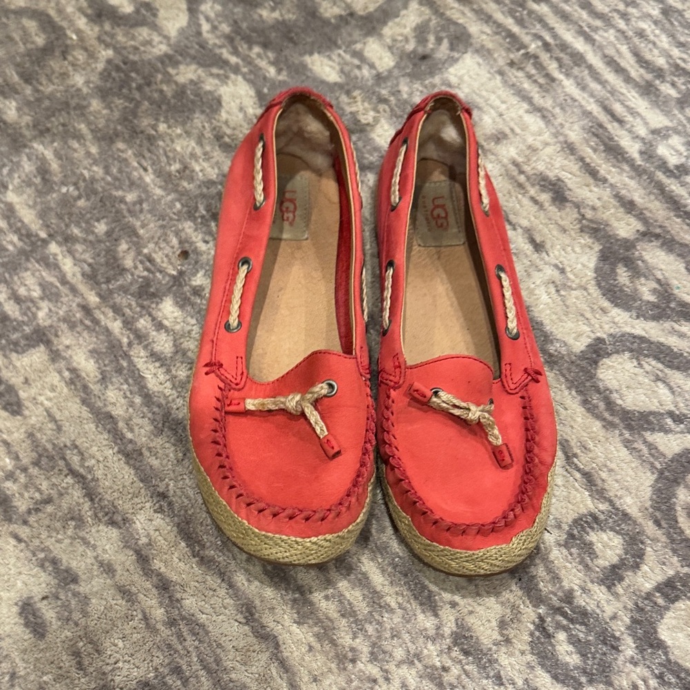 UGG Pink Loafers with Rope Detail